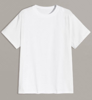 White crew neck t-shirt